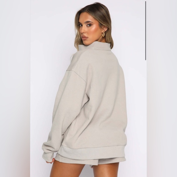 WHITE FOX size S/M The Highest Demand Zip Front Sweater Taupe - Picture 3 of 3